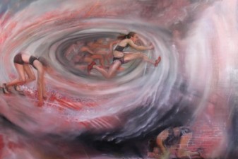 Painting Beyond Reason Campiagn women athlete hurdles Olympics