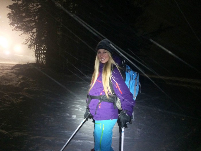Brooke Gaynes backcountry skiing mom