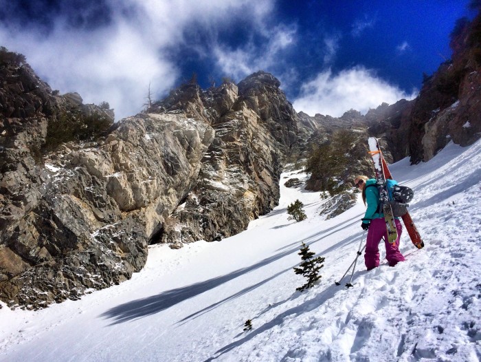 Brooke Gaynes backcountry skiing mom